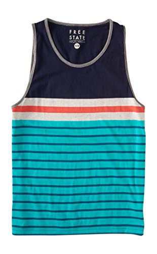 Aeropostale Men's Free State Stripe Tank Shirt M Aquarium