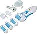 Foot Love Electric Rechargeable Pedicure Tool with 4 Rollers and Travel Case - Blue