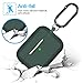 Doboli Compatible with Airpods Pro Case Cover with Keychain, Full Protective Silicone Skin Accessories for Women Men 2019 AirPods Pro [Front LED Visible] Midnight Green