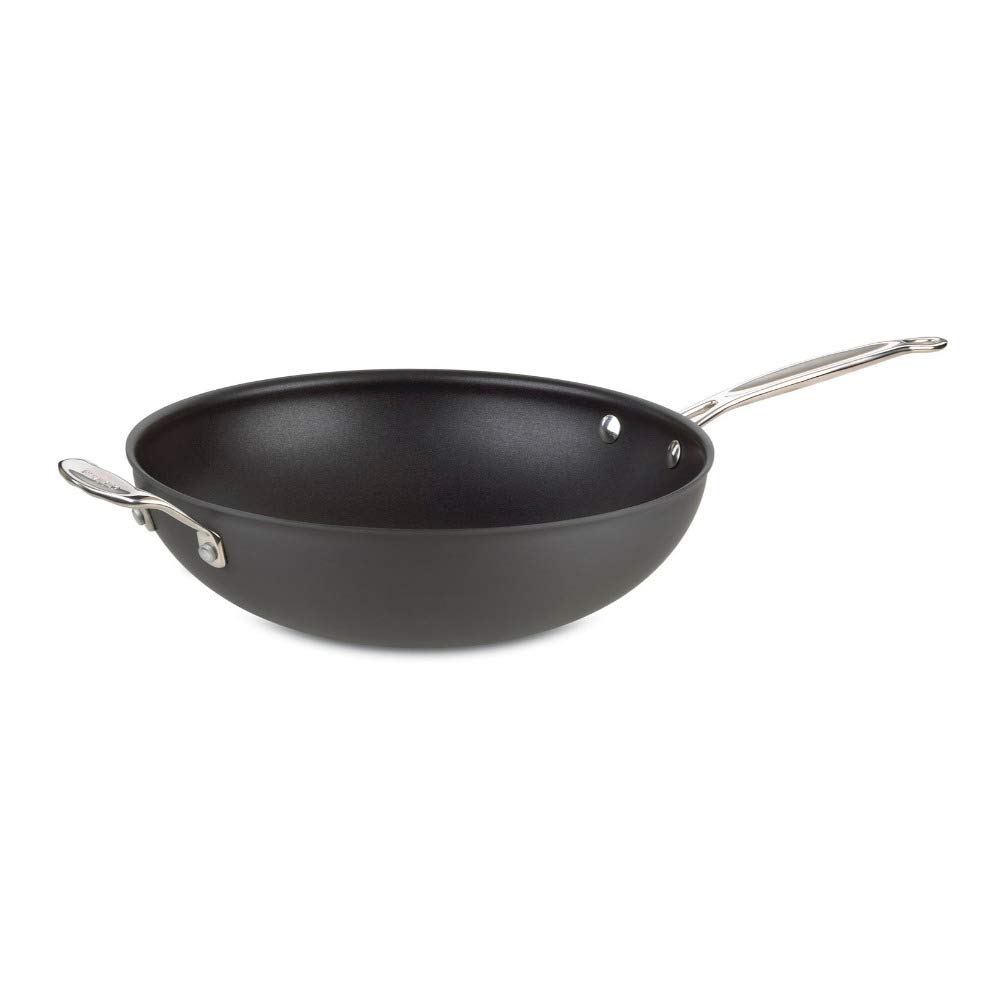 View 1 of ***PAN HAS DAMAGED/ LID DOESN'T FIT CORRECTLY**** Cuisinart 626-32H Chef's Classic Nonstick Hard Anodized 12.5-Inch Stir Fry Pan, Black/Stainless Steel