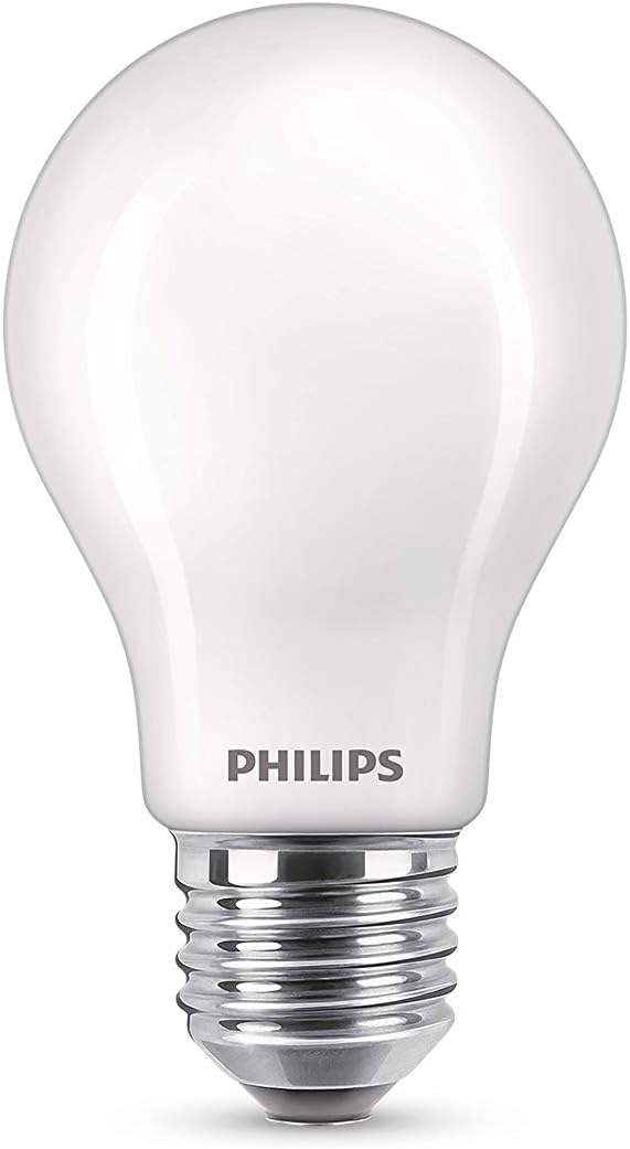 Philips LED Classic A60 Frosted Light Bulb 2 Pack [E27 Edison Screw] 8.5W - 75W Equivalent , Cool White 4000K, Non Dimmable