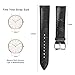 Vetoo 22mm Leather Watch Band Quick Release, Leather Watch Strap for Men Women, Black/Silver Buckle