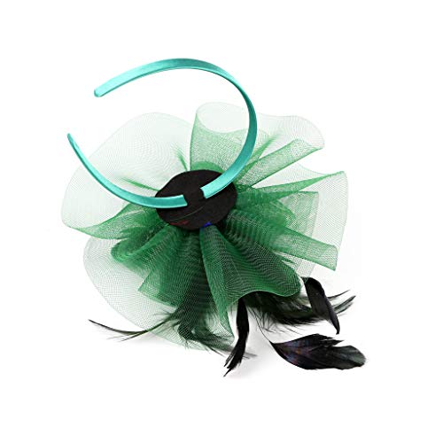 NEARTIME Womens Flower Hairband, Fascinator Women's Organza Church Caps British Bridal Tea Party Stretch Headwear - Thumbnail 6