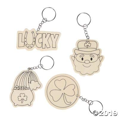 Fun Express Cyo Wood St Pats Keychains Craft Kits 12 Pieces