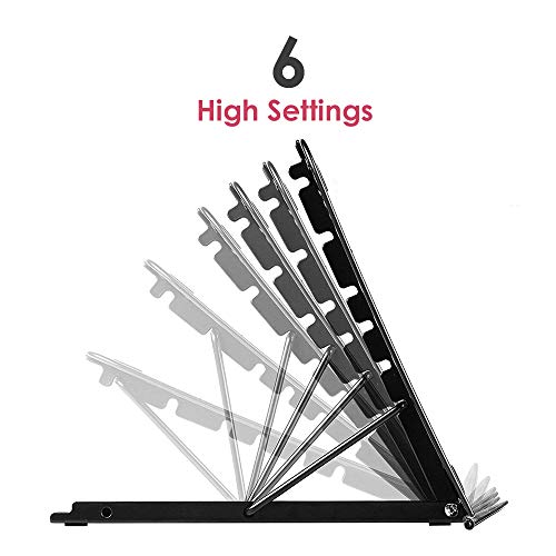 Laptop Stand, Adjustable Portable Laptop Holder For Desk, 6 Adjustable Height & Angle Laptop Stand Holder For 10-15.6" Pc Computer, Tablet, iPad (Black)