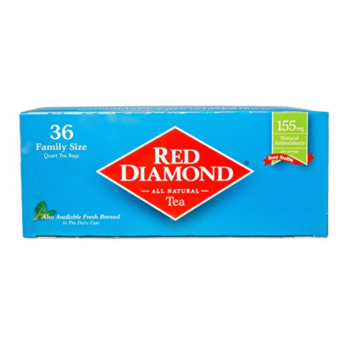 Red Diamond All Natural Iced Tea Bags Family Quart Size, 36 Count (Pack