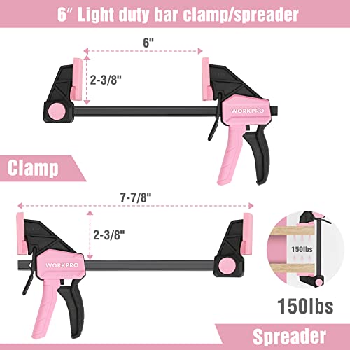 WORKPRO Mini Bar Clamps for Woodworking, 6\