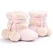 Voberry® Baby Toddler Girls Knit Soft Winter Warm Snow Boot Fur Trimmed Pom Pom Boots (0~6M, Pink)
