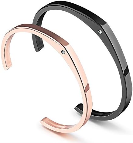 Lefeng Titanium Stainless Steel Matching Set Couple Bracelet Cuff Bangle For Couple With A Gift Box (A Pair)