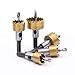 GORCHEN Titanium Hole Saw Cutter Tool Kit Set for Wood Plastic Soft Metal Steel 5 Pcs Carbide HSS