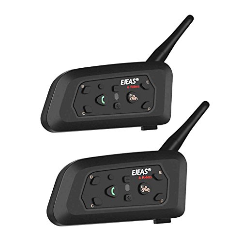 EgalBest EJEAS V6Pro Bluetooth Intercom Motorcycle Helmet Accessories Speaker 1200m Interphone Headset Talkback Wireless English&1 pair set - Thumbnail 2