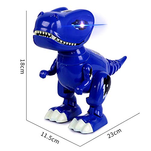 Amaping Electronic Cute Tyrannosaurus T-Rex Walking Glowing and Music Dinosaur Robot Light Up Sounds Toys Educational Baby Interactive Toys Xmas Gift (Blue) - Thumbnail 2