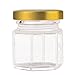 30 pack 1.5 oz 45ml Mini Clear Glass Jam Jars for Jam, Honey,candies，Baby Foods, DIY Magnetic Spice Jars（Comes with gold lids）
