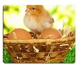 Mousepads Little Chicken with Eggs in Wicker Basket