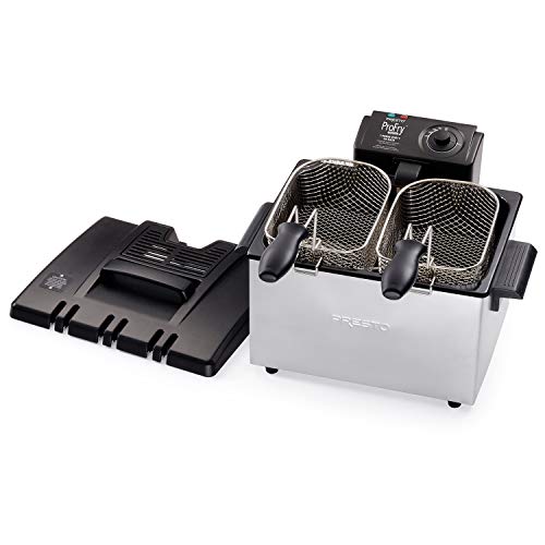 Presto Dual Basket ProFry 5L Deep Fryer, 5.3 Quart Capacity, Black