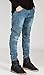 AIYINO Mens Skinny Runway Distressed Slim Denim Biker Jeans Hiphop Pants (US 33(Tag size 34), Blue)
