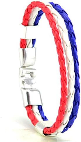 Aisue FIFA World Cup Football Club Theme Mens Wrap Cord Leather Strap Bracelet Wristband (Bayern Munich)