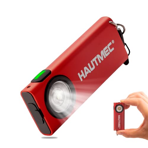 HAUTMEC Mini Flat Flashlight Rechargeable Pocket Torch