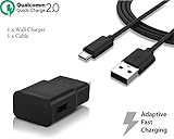 ChargeUP Samsung Fast Charger 2.0 Quick Charger Fast Charger for Samsung Galaxy S8 (1 Wall Charger + 1 USB Type C Cable)