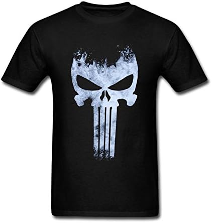 Cinxon Mens 100% Soft Cotton Marvel Comics Punisher Logo Graphic t-shirt