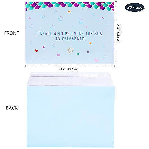 5 WERNNSAI+Mermaid+Party+Invitations+Envelopes