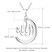 U7 Cresent Moon Pendant with Rhinestone Islamic Muslim Jewelry Women Platinum Plated Chain Allah Necklace