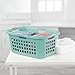 Sterilite 6 Pack Plastic Laundry Basket Clothes Hamper, 2 Bushel, Ultra, Aqua Chrome