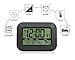 HeQiao Silent Desk Clocks Digital Wall Clock Simple Large LCD Alarm Clock with Temperature Calendar for Home Office (Night Black)