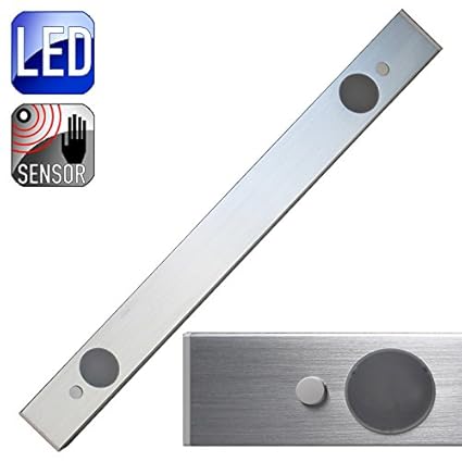 LED Unterbauleuchte Belo3, 2x2,9 Watt Silber hochwertige Verarbeitung, Aluminium gebürstet mit Sensor zum Ein und Ausschalten