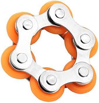 Bike Chain Fidget Toys Roller Stress Reliever for ADHD Anxiety Autism ADD Adults Kids by NewStarFire (Orange)