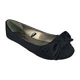 Charles Albert Women's Big Bow Canvas Comfortable Slip On Ballet Flat