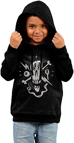 Skull With Black Eight Little Boys&amp;Girls Unisex Black Long Sleeve Hoodie Sweatshirt 2 Toddler