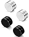 Besteel Stainless Steel Acrylic Circle Round Magnetic Earrings for Men Studs Plugs Non Piercings Clip On Girl Gauges for Ears 2 Pairs 10mm