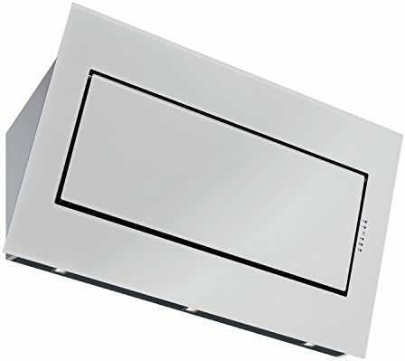 Futuro Futuro Quest White 48 Inch Wall-mount Range Hood, Angled Design, Stainless Steel & Glass, LED, Ultra-Quiet, with Blower