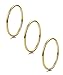 LOYALLOOK 3pcs 1mm Stainless Steel Women's Plain Band Knuckle Stacking Midi Rings Comfort Fit Gold Tone 8#