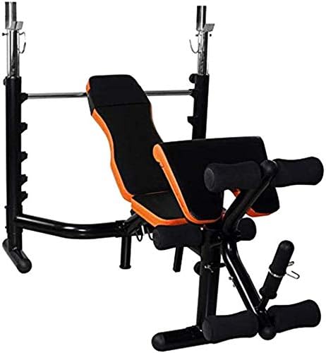XRZY Weight Bench - Multi-Function Folding Adjustable Bench Press Squat Rack Home Fitness Equipment, Safe and Stable, Suitable for Exercising Muscles of Various Parts