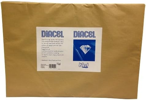 Diacel Film Acetate Sheets, Clear, A2, 250 Microns, 25 Sheets, for Use With Specialised Markers Film Colours And Chinagraph