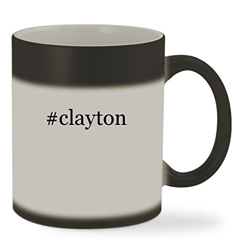 #clayton - 11oz Hashtag Color Changing Sturdy Ceramic Coffee Cup Mug, Matte Black