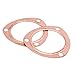 Acouto 2 PCS 3 Inch Copper Header Exhaust Collector Gaskets, Exhaust Gaskets, Durable, Reusable for SBC BBC 302 350 454 383