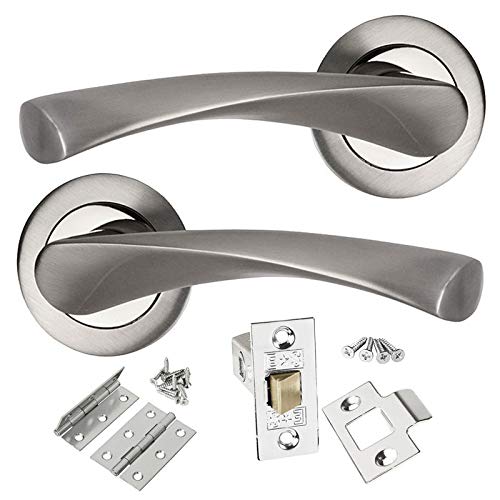 HANDLESTORE Dual Finish Chrome Twist Door Handle Pack with Hinges & Latch