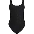 GLIGLITTR Girls' Athletic One Piece Swimsuit Kids Black Swimwear for Swim Team Practice Competition Beach Sport Bathing Suit