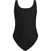 GLIGLITTR Girls' Athletic One Piece Swimsuit Kids Black Swimwear for Swim Team Practice Competition Beach Sport Bathing Suit
