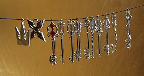 XCOSER Kingdom Hearts Keyblade Sora Weapon Keychain Pendant for Collection Silver 12pcs