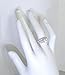 EEJ His and Hers Sterling Silver Wedding Ring Set 3 Piece 925 Sterling Silver & Titanium Cz Cubic Zirconia Wedding Ring Set