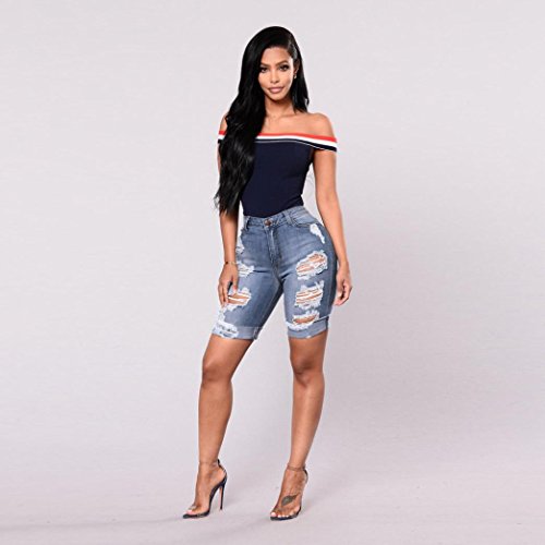 Rambling New Womens Summer Casual Denim Ripped Destroyed Bermuda Shorts Jeans Pants(S-3XL)