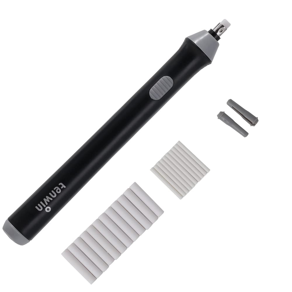 Electric Eraser, Battery Operated Eraser Kit with 22 Extra Replaceable Erasers for Artists, Automatic Portable Pencil Eraser for Sketching, Drawing, Graphite Pencils