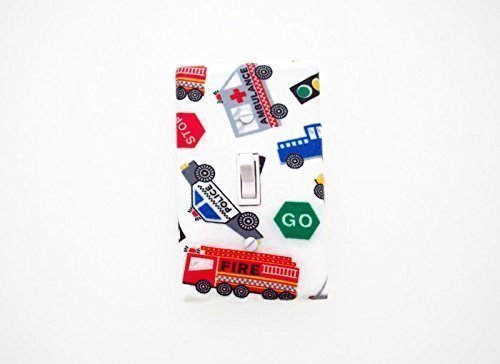 Emergency Trucks and Street Signs Light Switch Cover