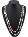 Bocar Long Necklaces for Women Trendy, Boho Layered Crystal Beaded Collar Necklaces for Women, Fashion Statement Necklaces Jewelry (NK-10084-Coral)