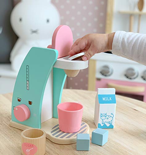 Tiny Land Kinderküche Brew & Serve Kaffeemaschinen-Set aus Holz - Spielen Sie Küchenzubehör, ermutigen Sie… – Bild 3