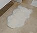 Two Corners Designs Faux Sheepskin Rug - Authentic Shape - 34.5 Inches x 19.5 Inches - Pure White - Very Soft